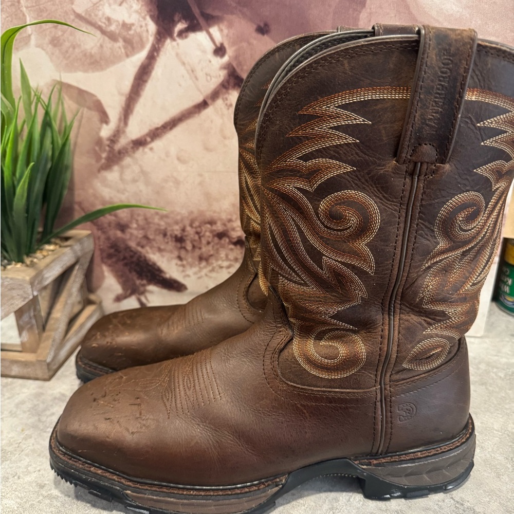 Men's Durango Maverick XP Waterproof Cowboy Work Boots, Brown Steel Toe Size 10M - Picture 3 of 7